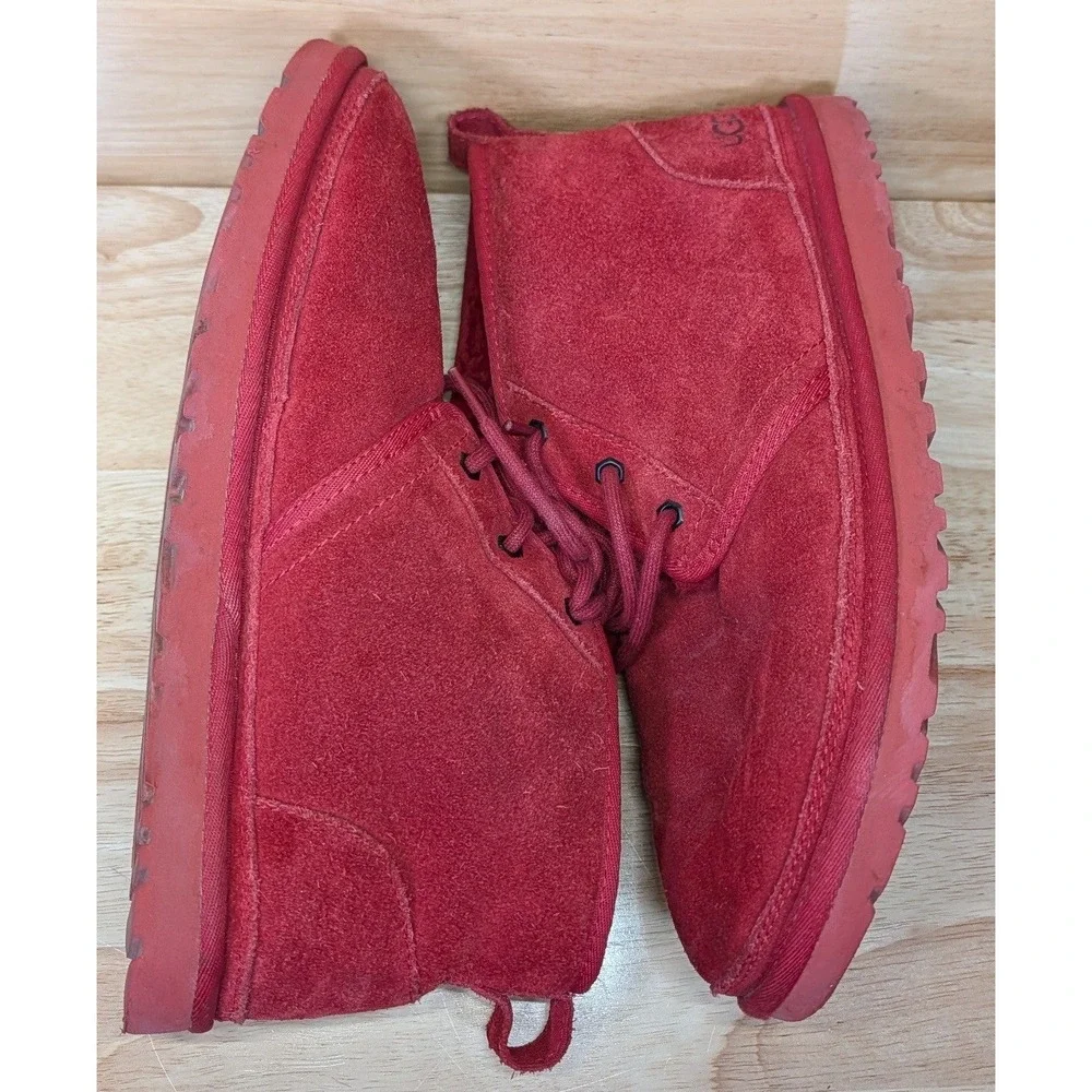 UGG Neumel Red Suede Lace Up Chukka‎ Boots Mens 10 S/N 3236